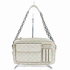 Louis Vuitton Chain Mckenna 871412 Silver Monogram Shine Canvas Shoulder Bag