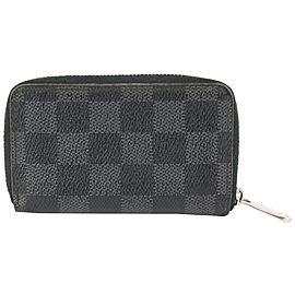 Louis Vuitton Damier Graphite Zippy Coin Compact Zip Around Wallet 914lv40