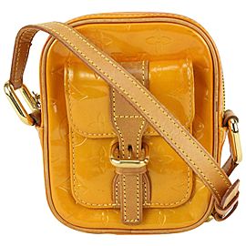 Louis Vuitton Yellow-Orange Monogram Vernis Christie PM Mini Crossbody Bag 19lvs721