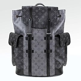 Louis Vuitton Monogram Eclipse Reverse Christopher Backpack Black Silver 860929