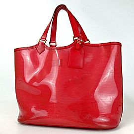 Louis Vuitton Clear Translucent Lagoo Bay Baia 872914 Red Epi Plage Tote