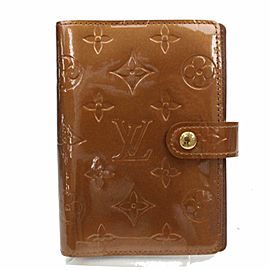 Louis Vuitton Small Ring Agenda Diary Cover PM Vernis Monogam Bronze Copper 872748