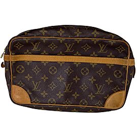 Louis Vuitton Cosmetic Case Compiegne Monogram 28 13la530 Brown Coated Canvas Clutch