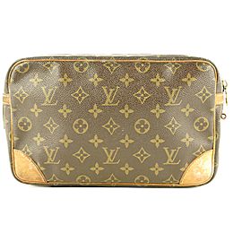 Louis Vuitton Monogram Compiegne 28 Cosmetic Case Make Up Bag 756lvs330