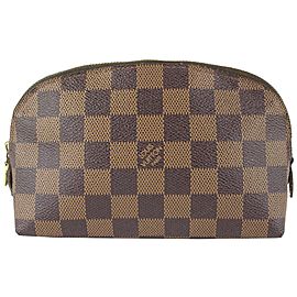 Louis Vuitton Damier Ebene Cosmetic Pouch Demi Ronde Toiletry Pouch 104lv56