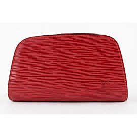 Louis Vuitton Red Epi Leather Dauphine PM Pochette Cosmetic Pouch 8LVS1218