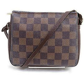 Louis Vuitton Damier Ebene Trousse Cosmetic Pouch Make Up Case Wristlet 861663