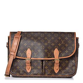 Louis Vuitton Crossbody Gibeciere Monogram 7lv617 Brown Coated Canvas Messenger Bag