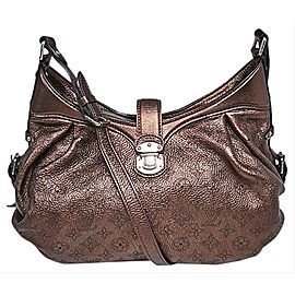 Louis Vuitton Metallic Brown Mahina Leather XS Crossbody Hobo Bag 863002