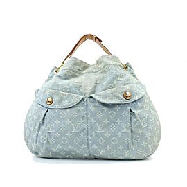 Louis Vuitton Blue Clair Denim Monogram Denim Daily GM Hobo Bag 5LV75