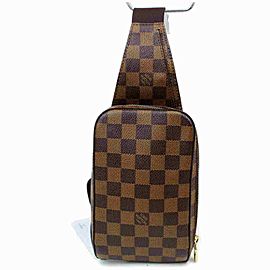 Louis Vuitton Damier Ebene Geronimos Body Bag Fanny Pack Waist Pouch Belt 2LV721