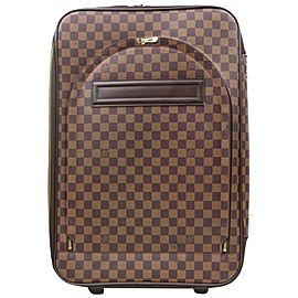 Louis Vuitton Damier Ebene Pegase 60 Rolling Luggage Trolley 870570 Brown Coated Canvas Weekend/Travel Bag