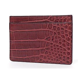 Louis Vuitton Dark Red Burgundy Crocodile Leather Card Holder 239723 Wallet