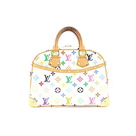 Louis Vuitton White Monogram Multicolor Blanc Deauville Bowler Bag 614lvs316