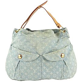 Louis Vuitton Light Blue Monogram Denim Daily GM Artsy Hobo Delightful 115lv4