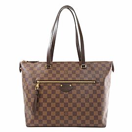 Louis Vuitton Discontinued Damier Ebene Lena MM Zip Tote Iena Jena 860304