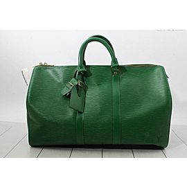 Louis Vuitton Borneo Green Epi Leather Keepall 45 Boston PM Duffle Bag 862123