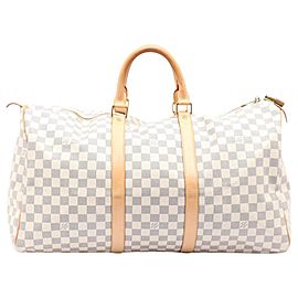 Louis Vuitton Damier Azur Keepall 50 Duffle Bag 512lvs35