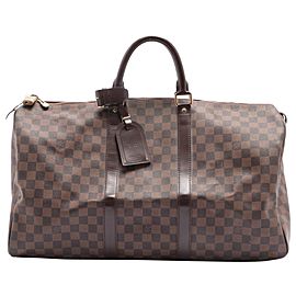 Louis Vuitton Damier Ebene Keepall 50 Duffle Bag