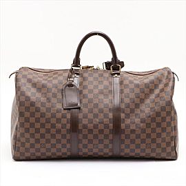 Louis Vuitton DIscontinued Damier Ebene Keepall 50 Duffle Bag MM 862492