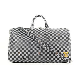 Louis Vuitton Black Distorted Damier Keepall Bandouliere 50 Duffle Bag 330lvs223