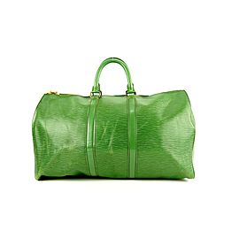 Louis Vuitton Green Epi Leather Borneo Keepall 45 Duffle Bag 569lvs311