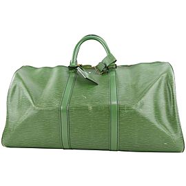 Louis Vuitton Green Epi Leather Borneo Keepall 55 Duffle Bag 232lvs211