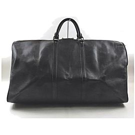 Louis Vuitton Black Epi Leather Noir Keepall 60 Duffle Bag 862474