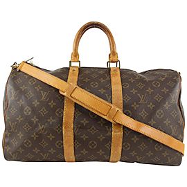 Louis Vuitton Monogram Keepall Bandouliere 45 Duffle Bag with Strap 1122lv11