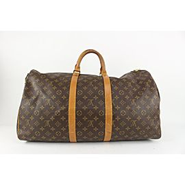 Louis Vuitton Monogram Keepall Bandouliere 55 Duffle Bag with Strap 921lv77