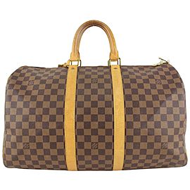 Louis Vuitton Ultra Rare 1996 Japan Cup Damier Ebene Keepall 50 Duffle Bag 114lv46