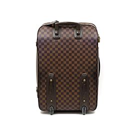 Louis Vuitton Ebene Pesage 60 Rolling Luggage Trolley With Wheels 234111 Brown Damier Canvas Weekend