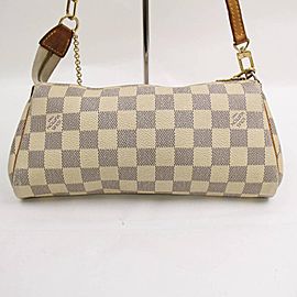 Louis Vuitton Eva Damier Azur 2way 868372 White Coated Canvas Cross Body Bag