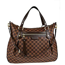 Louis Vuitton Evora Hobo Damier Ebene Mm 2way 17lz1211 Brown Coated Canvas Shoulder Bag