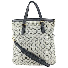 Louis Vuitton Grey x Navy Monogram Mini Lin Francoise 2way Tote Bag 929lv86