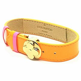 Louis Vuitton Orange Monogram Vernis Good Luck Bracelet Bangle Flower Cuff 860511