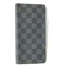 Louis Vuitton Damier Graphite Portefeuille Brazza Long Wallet 862085