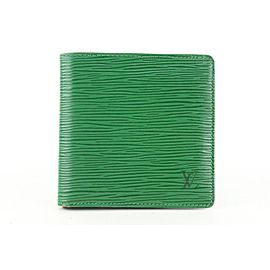 Louis Vuitton Green Epi Leather Borneo Men's Bifold Wallet Slender Multiple 403lv527