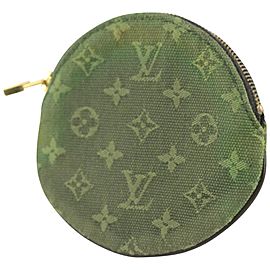 Louis Vuitton Khaki Green Mini Lin Coin Purse Ronde Change Pouch 10lv1029