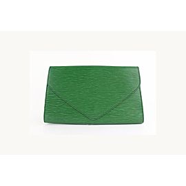 Louis Vuitton Green Epi Borneo Pochette Art Deco Envelope Clutch 18LZ1106