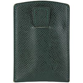 Louis Vuitton Green Taiga Leather Card Holder 15lvs1231