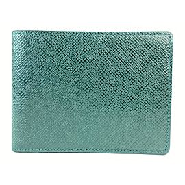 Louis Vuitton Taiga Green Leather Men's Bifold Wallet 9L1111