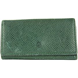 Louis Vuitton Green Taiga Leather Multicless 4 Key Holder Wallet Case 11LVA1111