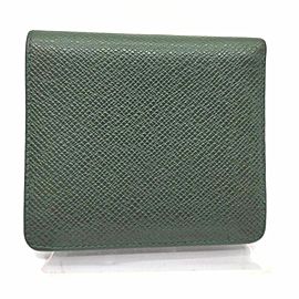 Louis Vuitton Green Taiga LEather Porto Vie 3 Cults Wallet Credit 857415