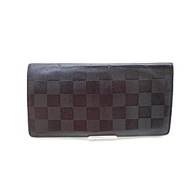 Louis Vuitton Black Damier Infini Leather Brazza Long Flap 234905 Wallet