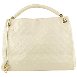 Louis Vuitton Ivory Neige Monogram Empreinte Leather Artsy MM Hobo Bag 655lvs617