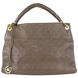 Louis Vuitton Brown Terre Leather Monogram Empreinte Artsy MM Hobo Bag 62lvs723