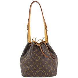 Louis Vuitton Monogram Petit Noe Drawstring Bucket Hobo Bag 922lv89