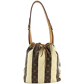 Louis Vuitton Stripe Monogram Rayures Petit Noe Drawstring Bucket Hobo Bag 11lv1101