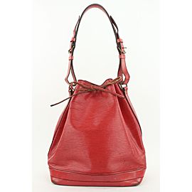 Louis Vuitton Red Epi Leather Noe Drawstring Hobo Bag 56lvs115